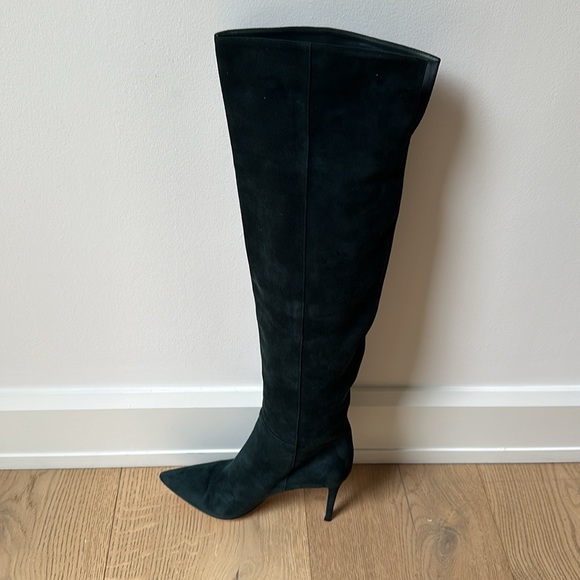 Gianvito Rossi Tall Suede Boots in Forest Green - Picture 7 of 14